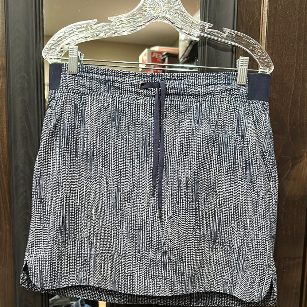Athleta Blue and White Mini Pencil Skirt Casual